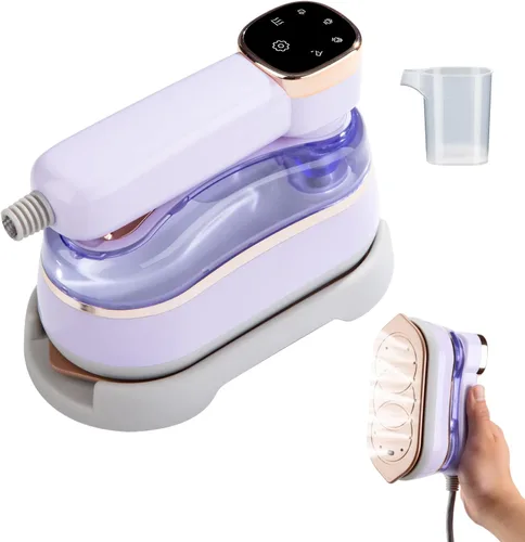 Vista 8 de Vaporizador y plancha de viaje 2 en 1, mini plancha de vapor portátil de mano, calentamiento rápido de 3 segundos, adecuada para viajes, hogar