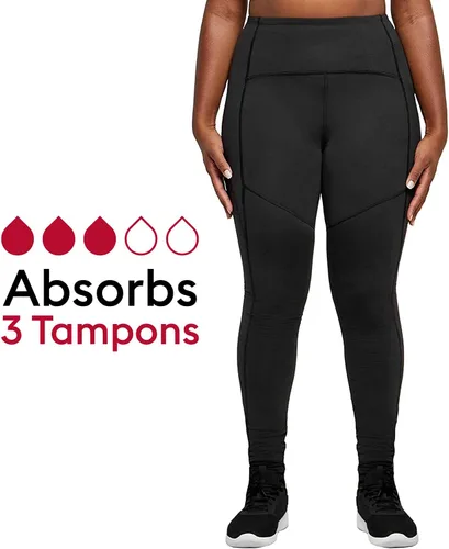 Vista 2 de THINX Leggings de época Leggings de talle alto, Negro