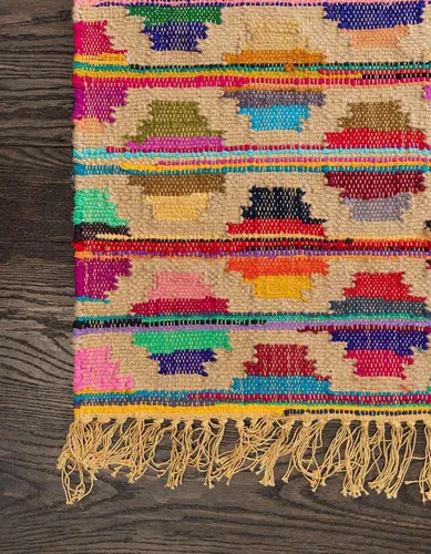 Vista 9 de Unique Loom Chindi Trellis Collection Southwestern, geométrico, moderno, colores brillantes (8 x 11 pies, rectangular, multicolor y beige)