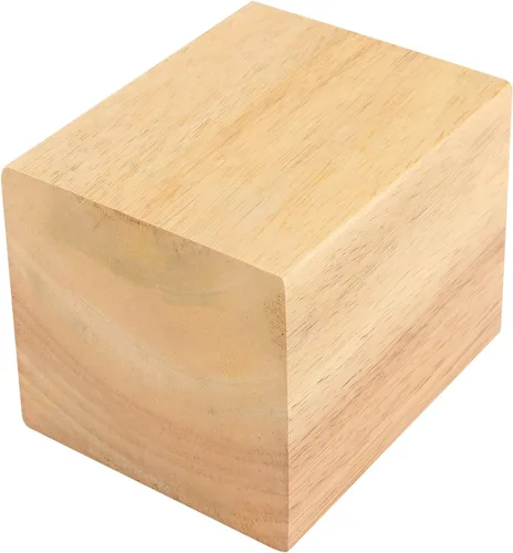 Vista 4 de Paquete de 4 elevadores de madera de 4 pulgadas, elevadores de cama de madera resistente, elevadores cuadrados de madera maciza para sofá, mesa