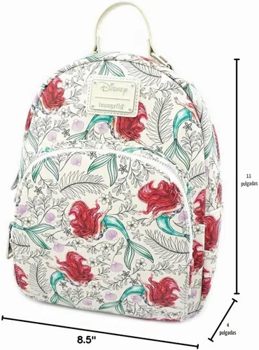 Vista 4 de Loungefly x La Sirenita Ariel - Mini mochila estampada (tamaño único, multicolor)