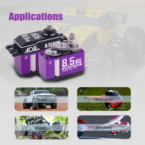 Vista 6 de AGFRC Motor servo RC sin escobillas de 18.7 lbs HV para 1/12 1/10 RC Car