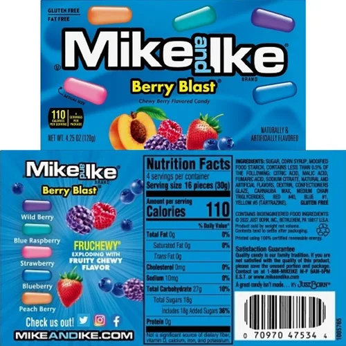 Vista 3 de Mike Ike - Caja de teatro de 4.25 onzas a granel (paquete de 6) – Jolly Joe's, Red Rageous, Berry Blast, Sour Watermelon, Original Fruit, Mega Mix