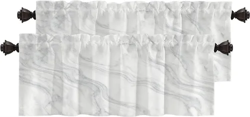 Vista 105 de Cortinas opacas de poliéster multicapa marrón con diseño de bosque natural, 2 unidades, 26 x 24 pulgadas
