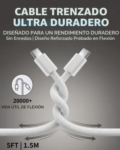 Vista 5 de Adaptador de corriente dinámico de 40 W con 60 W máximo, cargador de pared de carga rápida USB C 40W-60W Dynamic Fast Power Adapter, Foldable