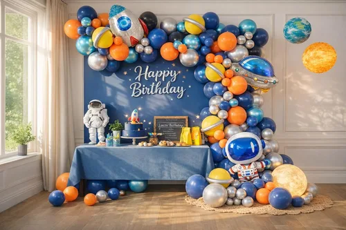 Vista 2 de Kit de Arco de Guirnalda de Globos del Espacio Exterior DIY 148 piezas para Baby Shower del Espacio Exterior Cumpleaños Two the Moon Temática