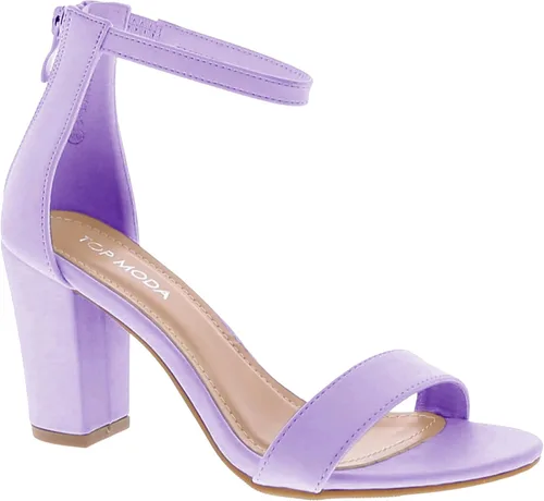 Vista 39 de TOP MODA Hannah-1 - Sandalias de tacón alto con tira en el tobillo elegantes, suela antideslizante, para boda, fiesta, baile de graduación Beige