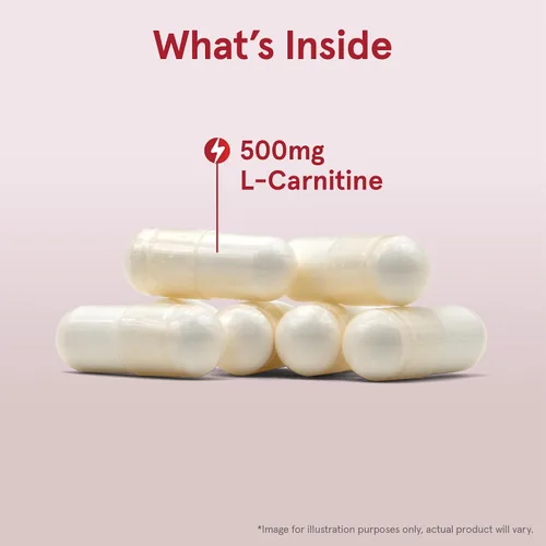 Vista 3 de Jarrow Formulas L-Carnitina 500 mg - Cofactor importante para la producción de energía (ATP) a partir de grasas - L-carnitina como tartrato