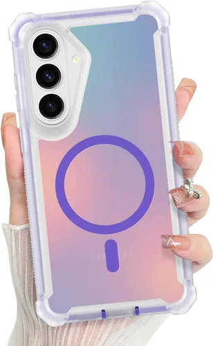 Vista 264 de Bonoma - Funda compatible con Samsung Galaxy S21 Plus, diseño de corazón con purpurina, color rosa Support for MagSafe, Plating Magnetic Case TPU
