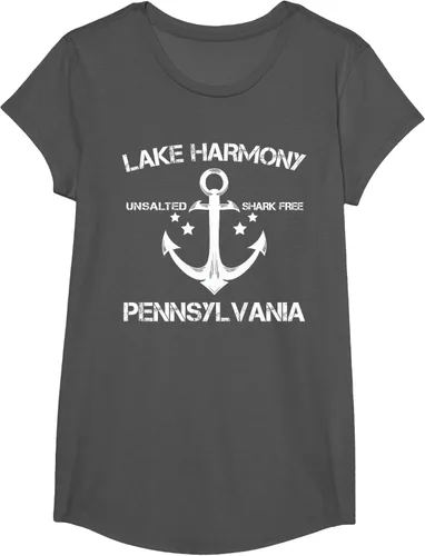 Vista 40 de Playera divertida de Lago Harmony Pennsylvania para acampada o pesca Negro