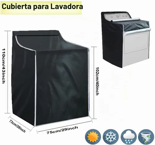 Vista 5 de Ericlin Paquete de 2 fundas para lavadora y secadora, cubierta para lavadora de carga superior, cubierta de protección para secadora de ropa a