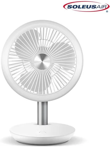Vista 3 de Soleus Air Ventilador de mesa portátil, ventilador de escritorio pequeño de 7 pulgadas, batería recargable de 4000 mAh, ventilador de piso USB