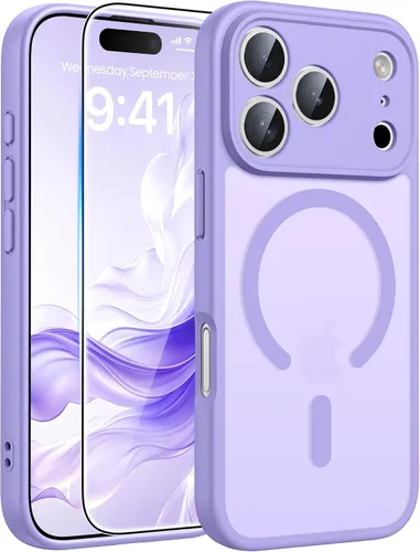 Vista 10 de FNTCASE for iPhone 17 Pro Case: Translucent Light Blue Slim Cases Compatible with MagSafe, Full Camera Protection & Tempered Glass Protector, 14FT
