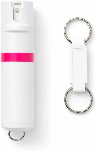Vista 28 de POM Pepper Spray Keychain, Quick Key Release for Instant Access, Flip Top Safety, Maximum Strength OC Formula with UV Marking Dye, 25 Bursts, 10 ft