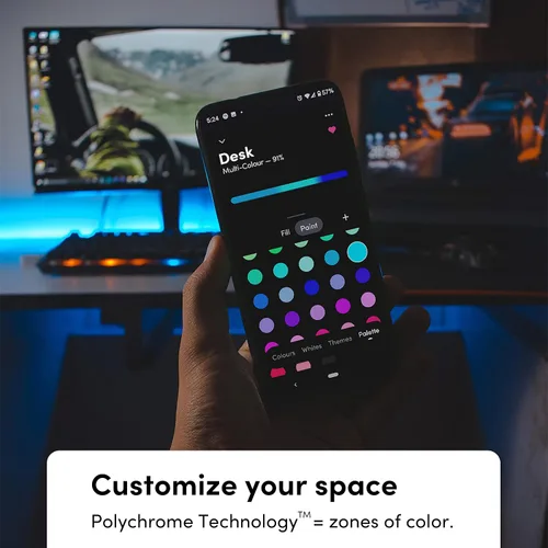 Vista 2 de LIFX Paquete gamer con bombilla inteligente de 2 colores de 1100 lúmenes y tira de luz LED inteligente de 80 pulgadas
