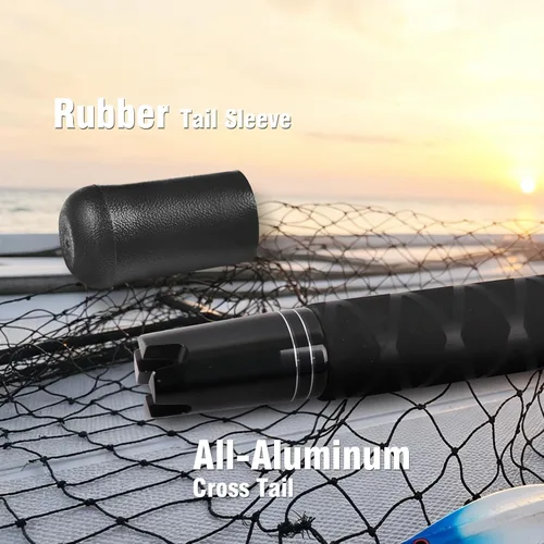 Vista 7 de Fiblink Bent Butt Trolling Rod 2 piezas de agua salada en alta mar caña de pescar Big Game Roller Rod Polo de barco convencional