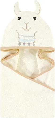 Vista 11 de Little Treasure Toalla unisex de algodón con capucha con cara de animal para bebé, elefante de flor, talla única