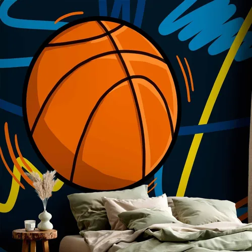 Vista 5 de artgeist Wall Mural Basketball 79x55 in - Non-Woven Wallpaper Fleece Wall Decor Photo Print Picture Image Design Home Mural Hall Sport i-A-10010-a-a