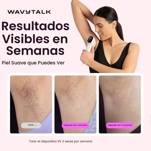 Vista 2 de Wavytalk IPL - Depilación para bikini facial y corporal, resultado duradero Painless,Full Body in 12 Mins with 24J Dual-Pulse & Ice Cooling