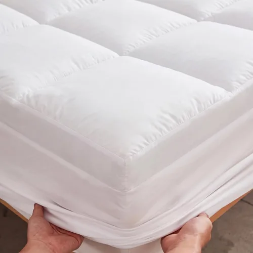 Vista 6 de Protector de colchón – Cubierta protectora de colchón suave y transpirable – Cubierta superior con elásticos que se estira hasta bolsillos profundos