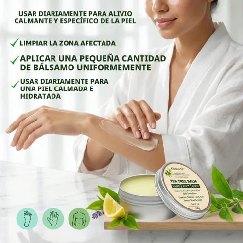Vista 6 de Bálsamo de aceite de árbol de té, alivio de la picazón en la piel para erupciones calmantes, picor de deportista, pie de atleta, foliculitis
