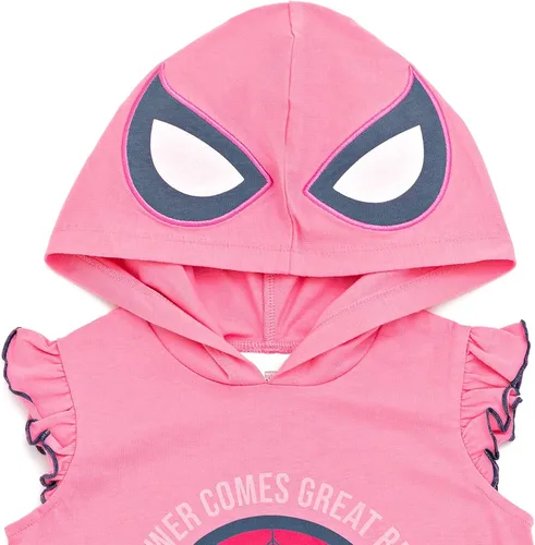 Vista 5 de Marvel Spider-Man Big Girls Cosplay Tank Top Dolphin Active y French Terry Shorts 14-16, Spider-man