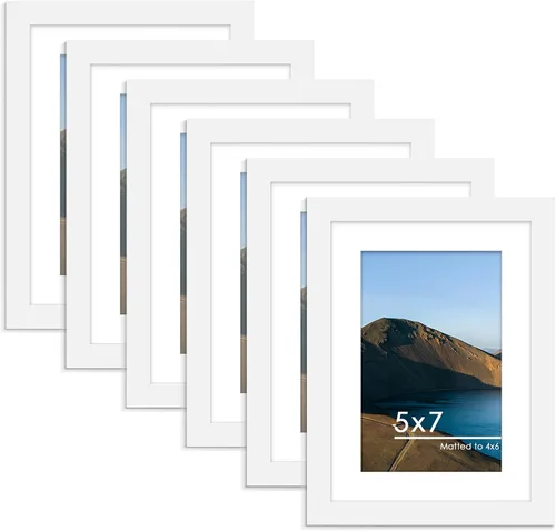 Vista 64 de PEALSN - Juego de 6 portarretratos de 5 x 7 pulgadas para fotos de 4 x 6 pulgadas con paspartú/5 x 7 pulgadas sin paspartú, para montaje en Negro