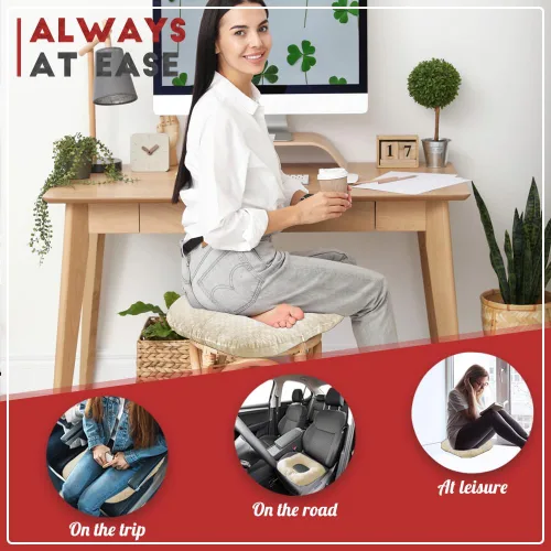 Vista 5 de Cojín de asiento con forma de dona rellena para dolor de coxis y coccix, hemorroides, úlceras de cama, embarazo, próstata, recuperación