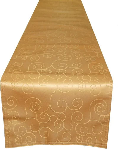 Vista 20 de Mantel EcoSol Designs de microfibra, con estampado de damascos, resistente a las arrugas y las manchas