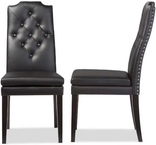 Vista 3 de Baxton Studio BBT5158-Sillas de comedor negras, 24.18LX18.72WX41.34H, Negro