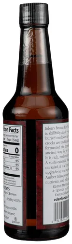 Vista 4 de Eden Vinagre de arroz integral orgánico, vidrio ámbar de 10 fl oz, importado