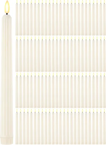 Vista 8 de Retisee 30 velas LED sin llama de 11 pulgadas, a granel, funciona con pilas, velas LED parpadeantes para decoración de San Valentín, cumpleaños