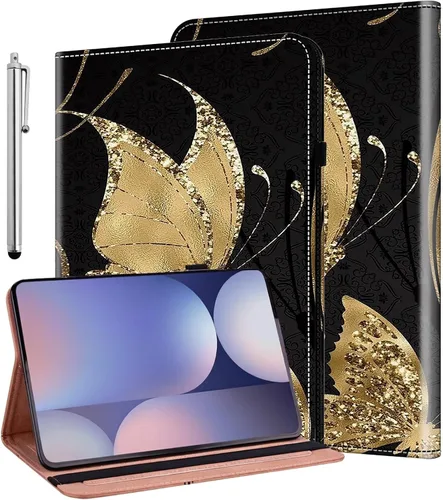 Vista 45 de ALILANG Funda para Samsung Galaxy Tab S5e de 10,5 pulgadas con lápiz capacitivo, a prueba de golpes plegable, negro (black horse)