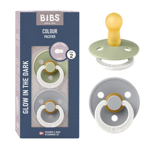 Vista 112 de BIBS - Paquete de 2 chupetes para bebés, goma natural libre de bisfenol A (BPA), hechos en Dinamarca, para niños de 0-6 meses, azul pastel