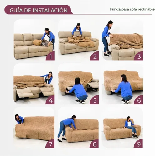 Vista 9 de PAULATO BY GA.I.CO. Funda reclinable – Funda de ajuste suave – Protector elástico de muebles reclinables de 1 pieza – Tela de terciopelo lavable a