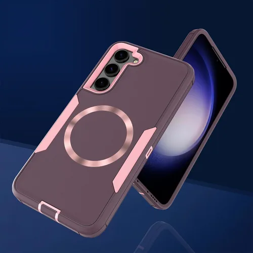 Vista 5 de Funda diseñada para Samsung Galaxy S23, magnética, doble protección contra caídas, resistente, compatible con MagSafe, a prueba de polvo, no se Negro