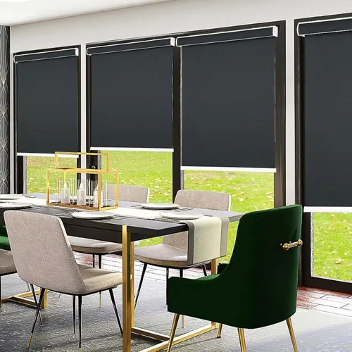 Vista 6 de MYshade ROL45BK72Z - Persianas enrollables opacas para ventanas con cenefa, tela de protección UV con aislamiento térmico, para el hogar y la Negro
