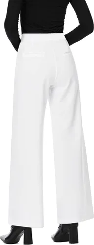 Vista 5 de MISS MOLY Pantalones palazzo de cintura alta y pierna ancha para mujer, pantalones elásticos casuales de negocios