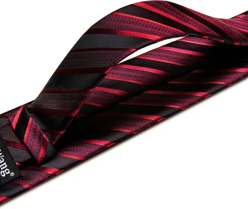 Vista 119 de Barry.Wang Juego de corbatas para hombre, corbata de seda a rayas, tejido a cuadros, gemelos formales, negocios, boda