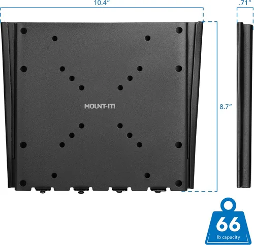 Vista 5 de Mount-It! Soporte de pared fijo para TV de perfil bajo, diseño empotrado ultra delgado para pantallas de 23 a 42 pulgadas, compatible con VESA 200 x