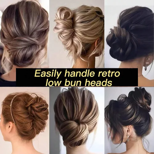 Vista 6 de 12 bandas para el cabello para mujer, accesorios para el cabello (negro)