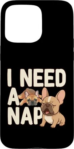 Vista 31 de I Need a Nap Funny French Bulldog Mom Life Tired Parent Case for iPhone 16