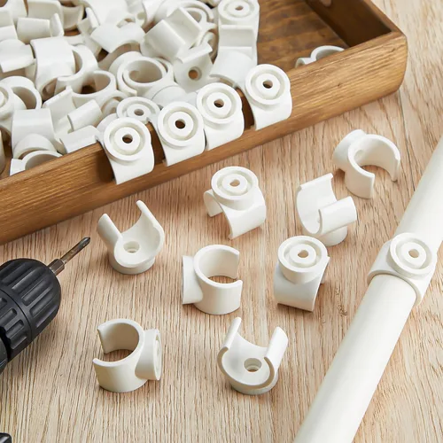 Vista 7 de Taiyin 2 Pieces 3/4 Inch Pex Clips Pipe Clamps Plastic Clamps 25 mm Water Pipe U Hook Pex Supports Plastic Socket to Fix Corresponding