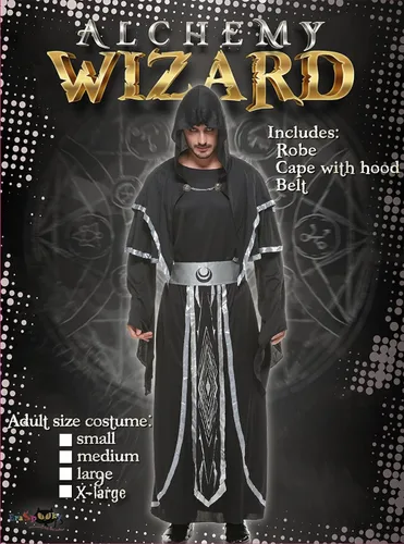 Vista 2 de EraSpooky Disfraz de hechicero medieval de brujo para hombre, disfraz de Halloween, bata de sacerdote para cosplay
