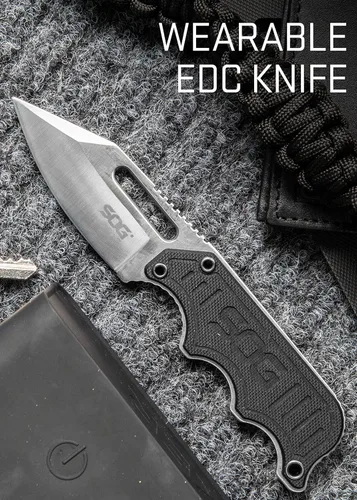 Vista 4 de SOG Cuchillo pequeño de hoja fija (NB1012-CP), Black & Kershaw Secret Agent (4007); cuchillo de bota ocultable, 3 onzas
