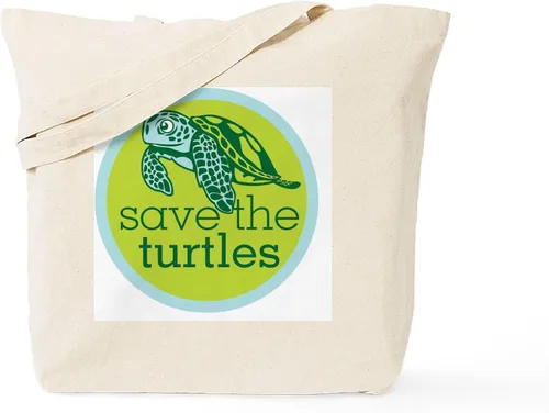 Vista 18 de CafePress Bolso de mano de tortuga para bebé, bolsa de lona natural, bolsa de compras reutilizable