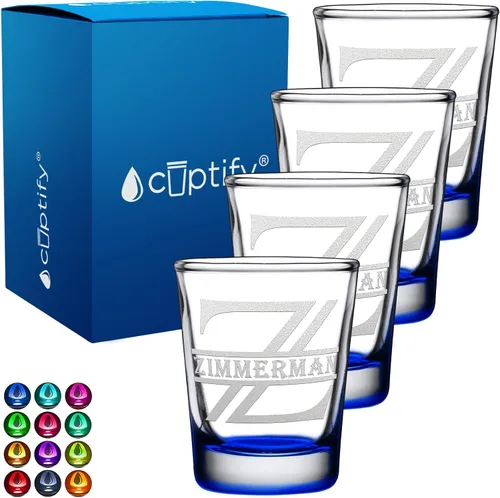 Vista 69 de Cuptify Inicial de cristal con monograma y nombre de 2 onzas, parte inferior negra grabada con texto personalizado para regalos, bodas, cumpleaños