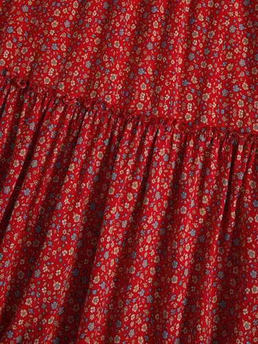 Vista 25 de Milumia Women Boho Vintage Floral Print Long Skirt Summer Tiered Maxi Skirt