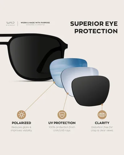 Vista 4 de WearMe Pro - Gafas de sol de aviador cuadradas modernas polarizadas para hombre