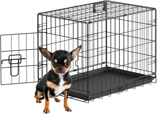 Vista 14 de [Usado] FDW Jaula para perros pequeños de 24 pulgadas plegable de metal con alambre para mascotas, doble puerta con panel divisor para interiores